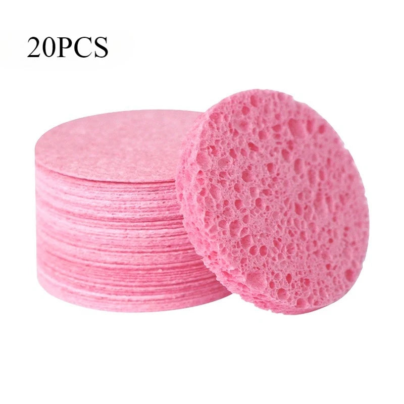 50/20/10PCS Compressed Facial Sponge Cosmetic Hydrotherapy Sponge Suitable for Daily Cleansing, Makeup Removal, and Exfoliation Qme Pink 20PCS