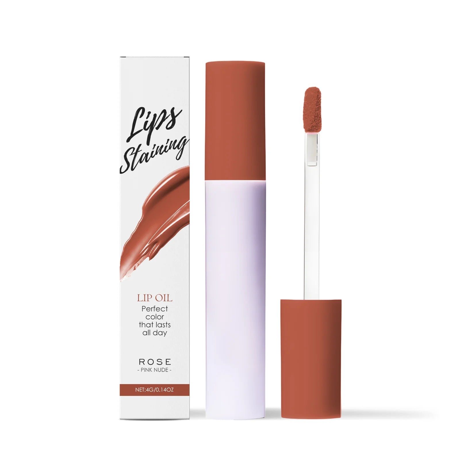 Lips Staining Mirror Lip Oil Gloss Long-Lasting Moisturizing Waterproof Non-stick Cup Makeup Lip Cosmetics Sexy Lips Plumper Qme ROSE