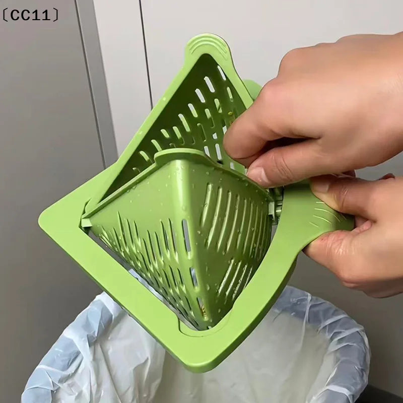 Drain Basket Sink Strainer Handle Food Slag Kitchen Supplies Trap Qme