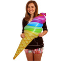Giant Inflatable Rainbow Ice Cream Cone Inflates for Summer Party Swimming Pool Beach Food Toys Birthday Outdoor Decorations Qme 1pcs