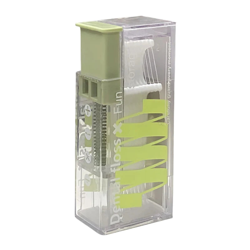 Dispenser Convenient Dental Floss Automatic Storage Box Oral Hygiene Qme Green