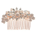 Rhinestone Pearl Bride Wedding Hair Comb Side Bridal Clips Qme Rose Gold