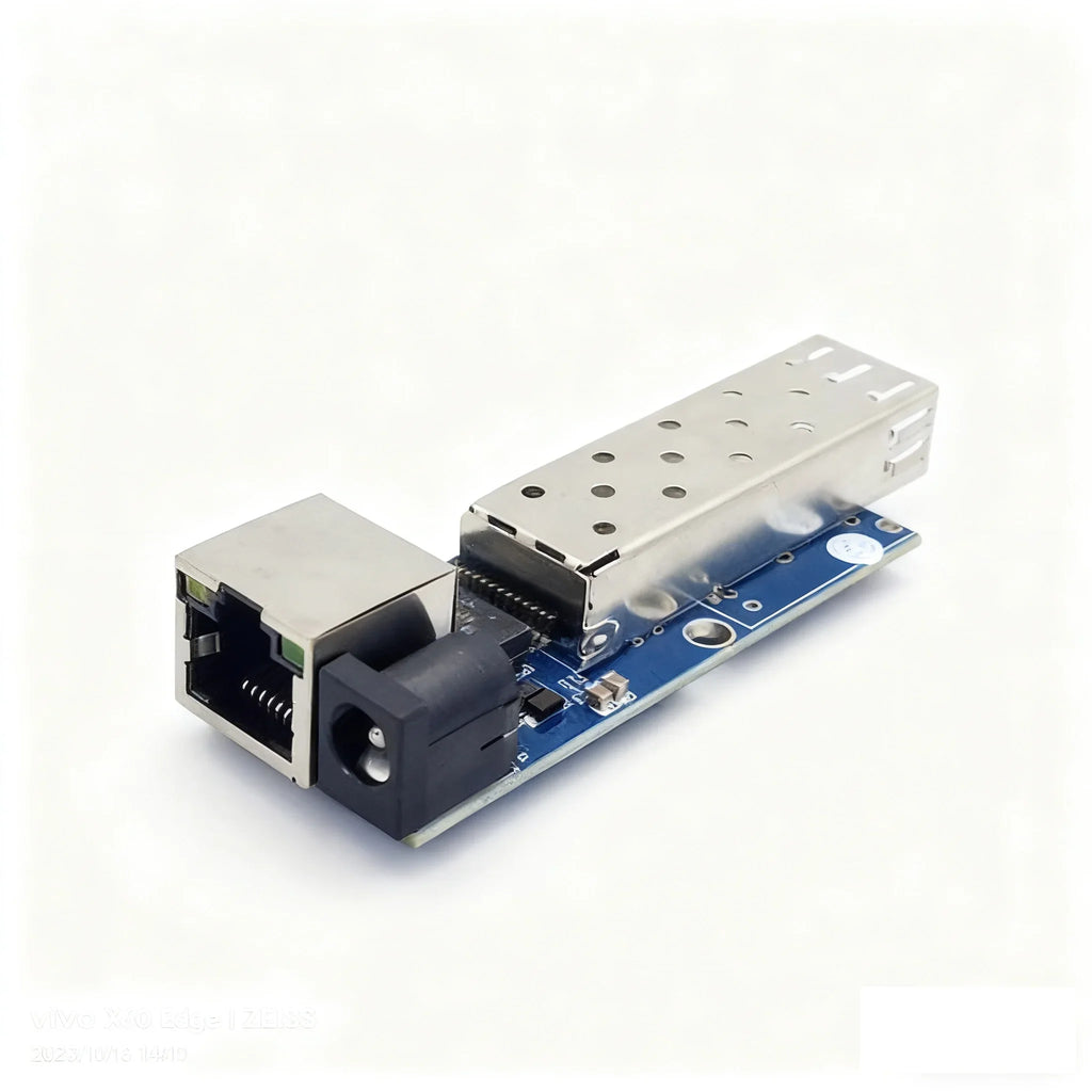 Gigabit 1.25G Mini Reverse POE Media Converter Slot SFP Transceiver RPOE 5V-24V Input 1SFP Slot 1 RJ45 Ethernet SFP Fiber Switch Qme 1PCS Rpoe PCBA