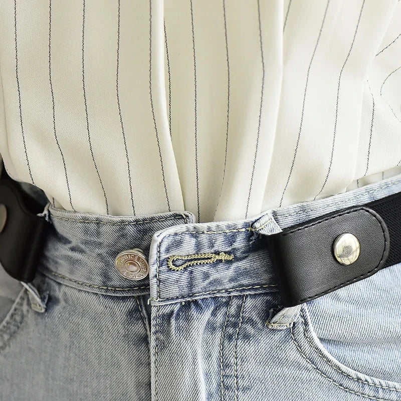 Buckle-free Belt Jean Pants Dresses No Buckle Stretch Elastic Waist Qme
