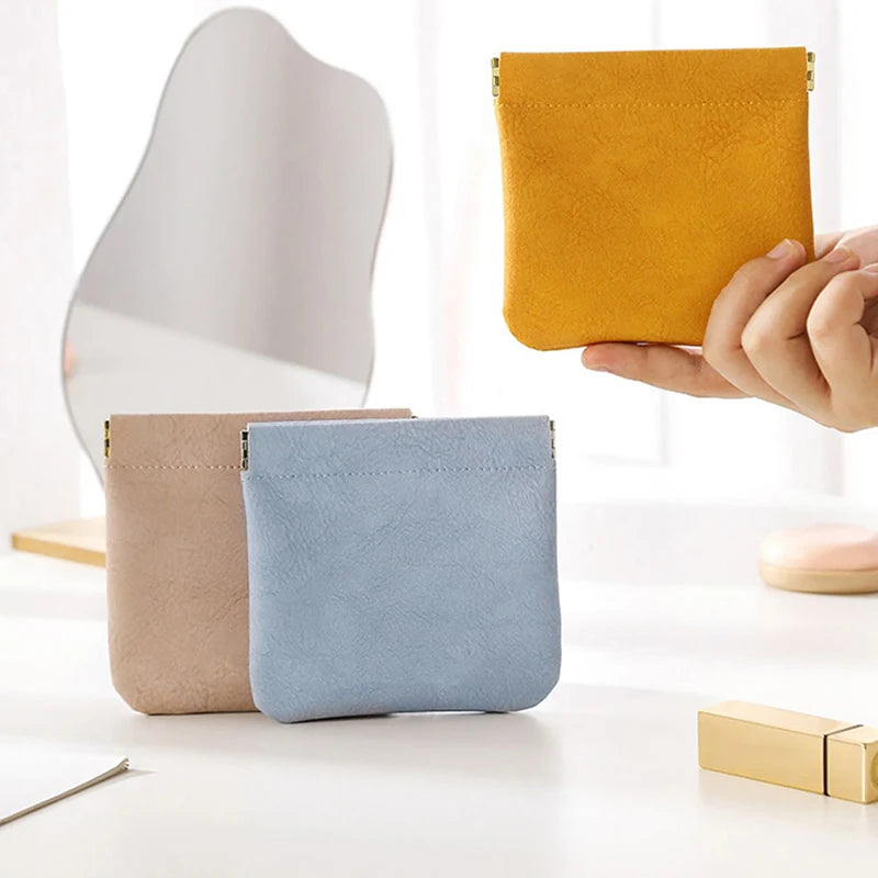 Jewelry Earphone Storage Pouch Pocket Cosmetic Bag Lipstick Leather Qme