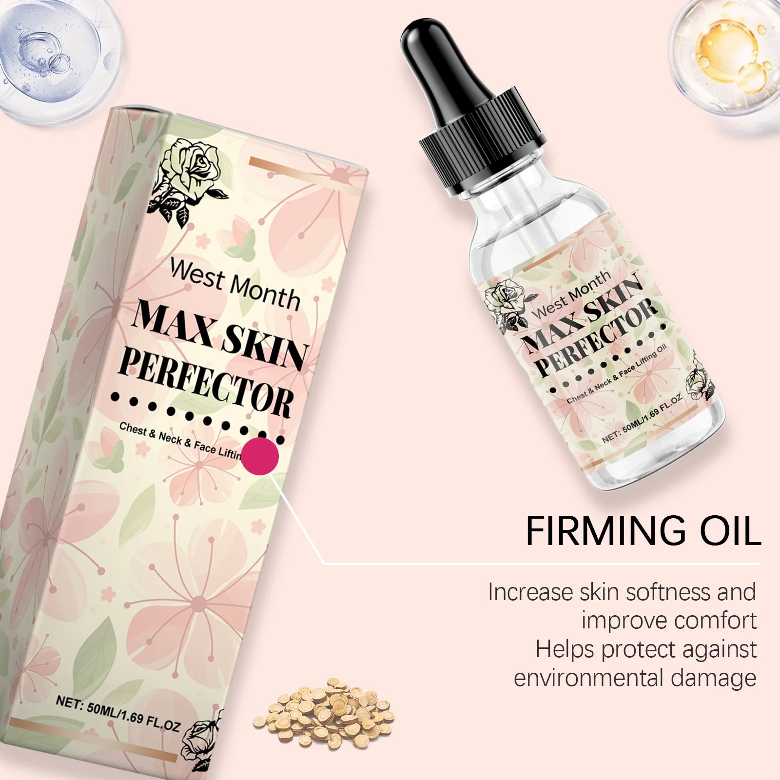 Chest Neck Face Lifting Oil Efficient Nourishment Deeply Nourish the Skin Moisturizing Oil Boost Radiance Winter Skincare Qme