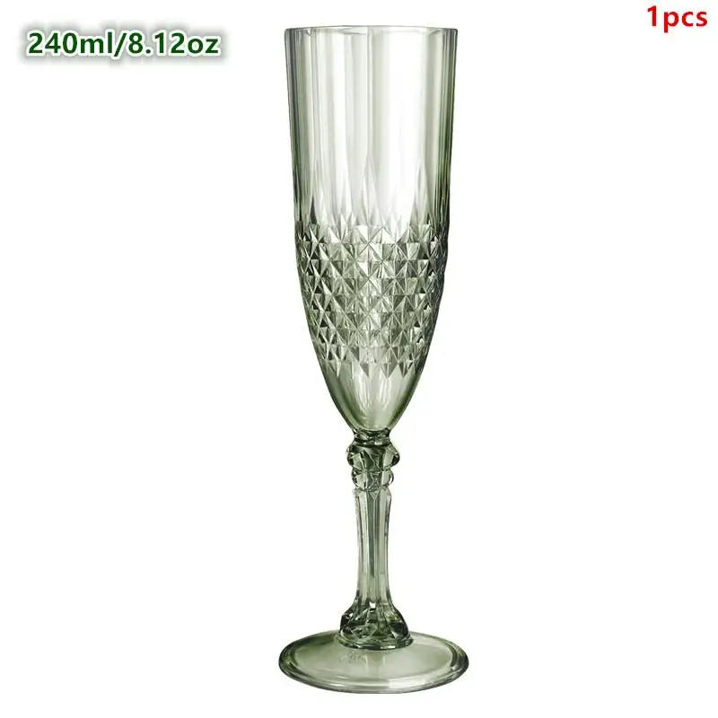 Transparent Champagne Goblet Legged Wine Glasses Cocktail Red Brandy Qme Green