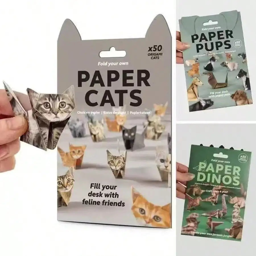 Geometric Origami Cats Dogs Animals DIY 3D Qme