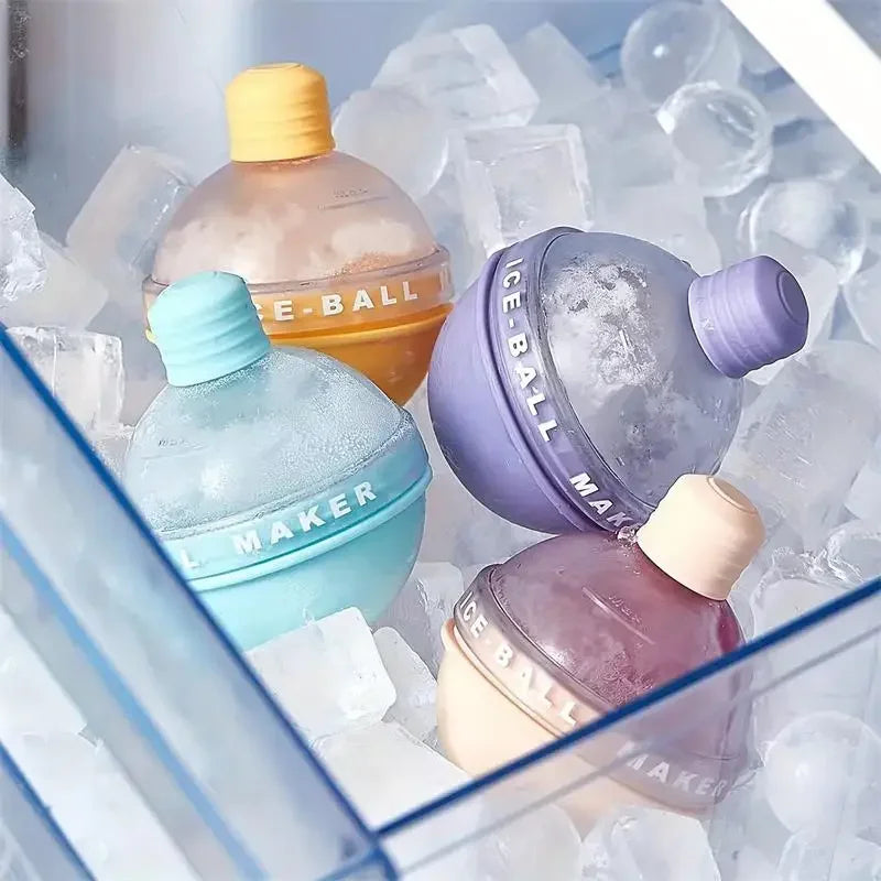 Ice Cube Mold Round Ice Hockey Premium Silicone Ice Sphere Molds Seamless 2.5in Ice Balls Kitchen Must-Have for Chilled Qme
