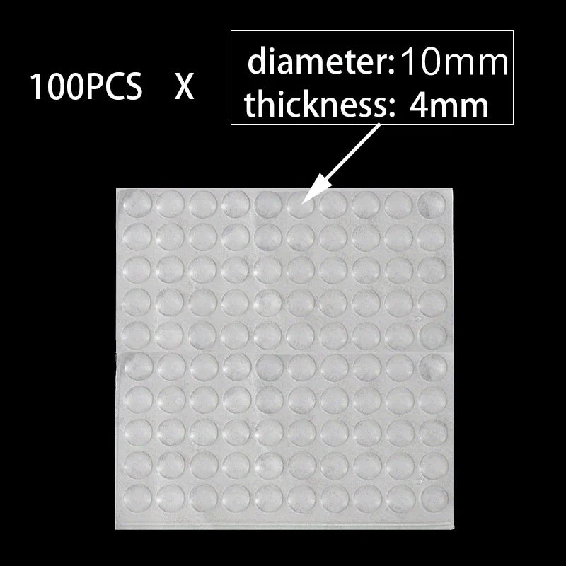 100Pcs Soft Silicone Rubber Anti Slip Bumpers Feet Pads Damper Buffer Cabinet Bumpers Silicone Furniture Pads Drawer Door Pad Qme OD 10X4mmX100PCS
