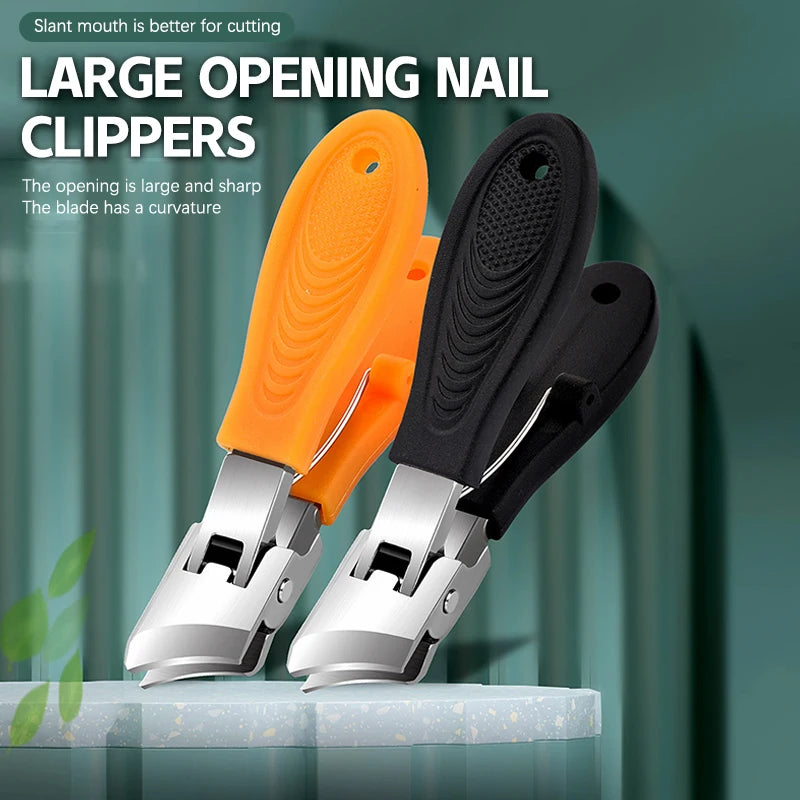 Large Jaw Openning Nail Clipper Thick Hard Slanted Cutter Stainless Qme