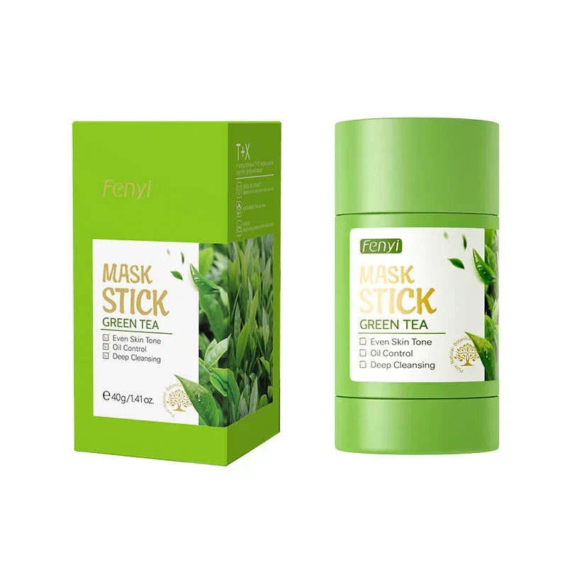 Green Tea Solid Face Mask Stick Cleansing Brightening Moisturizing Qme