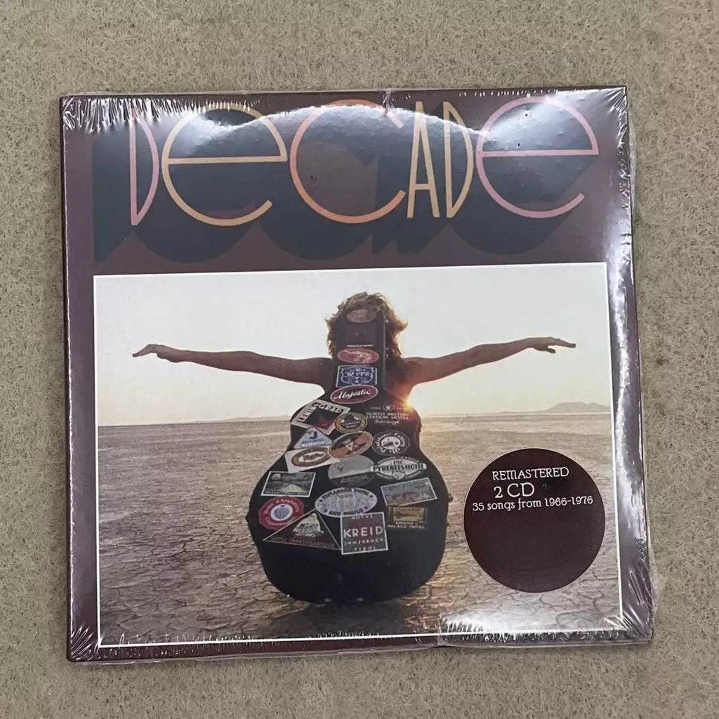 Western 1970s Retro Rock CD, Desert Guitar Portrait Photography Cover, Decade of Hits High-Quality Track Collection (2-Disc) Qme ROCK CD