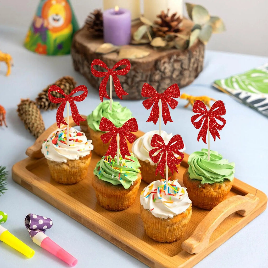 Cup Cake Topper Classic 24 Christmas Cupcake Toppers Home Event Qme