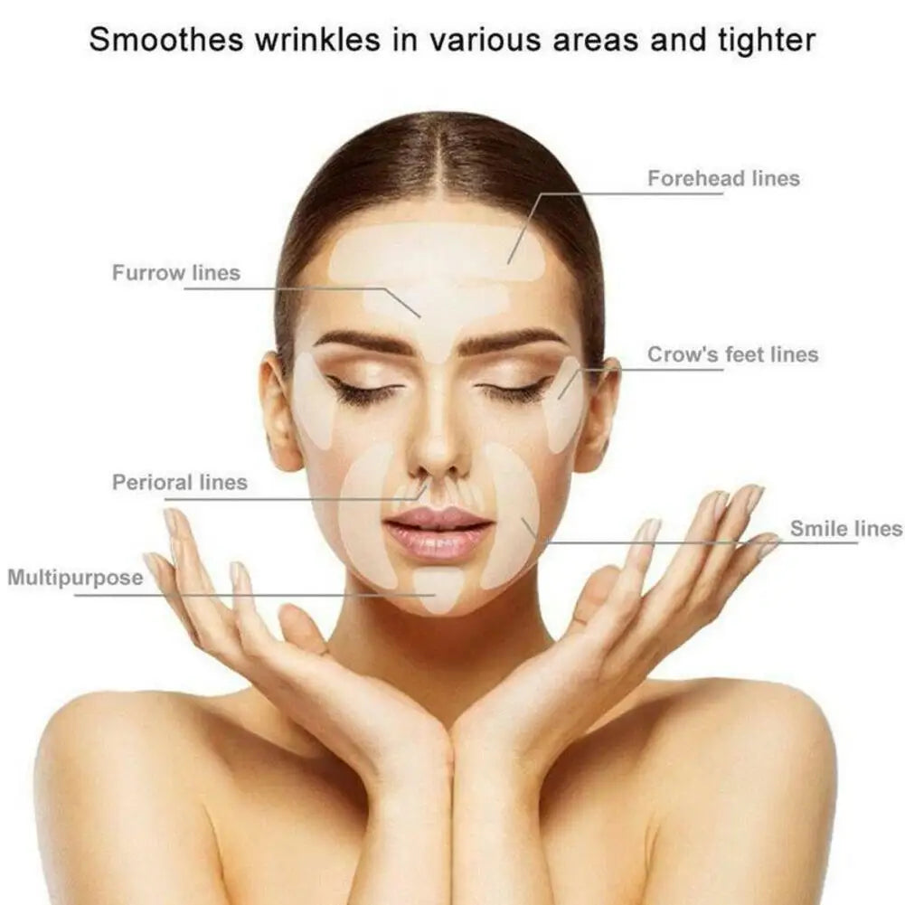 Reusable Silicone Anti-wrinkle Face Forehead Cheek Chin Sticker Anti Aging Facial Skin Lifting Patches Wrinkle Remover Strips Qme