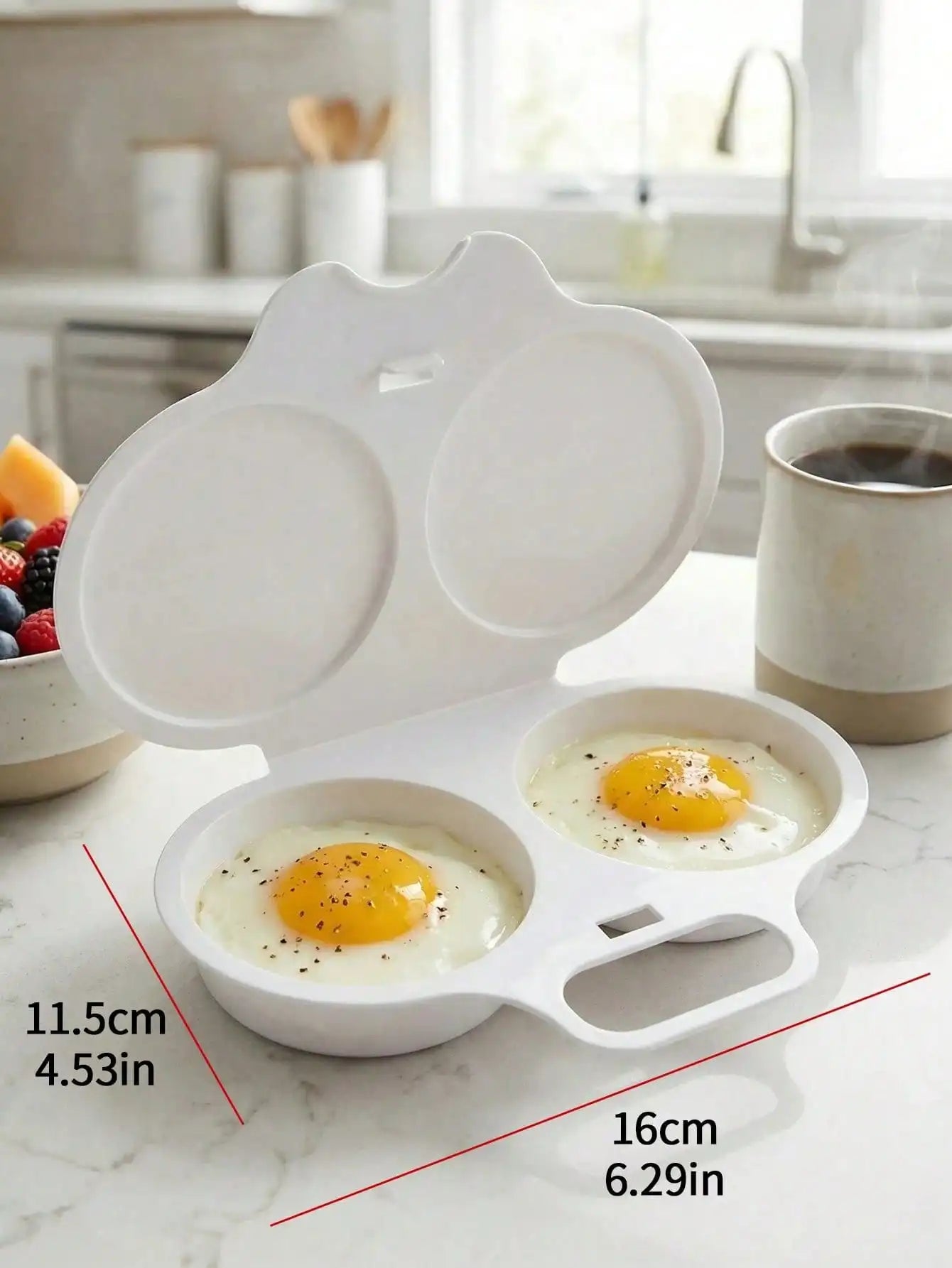 Microwave Egg Boilers Water Reusable Non Electric Double-layer Cup Qme