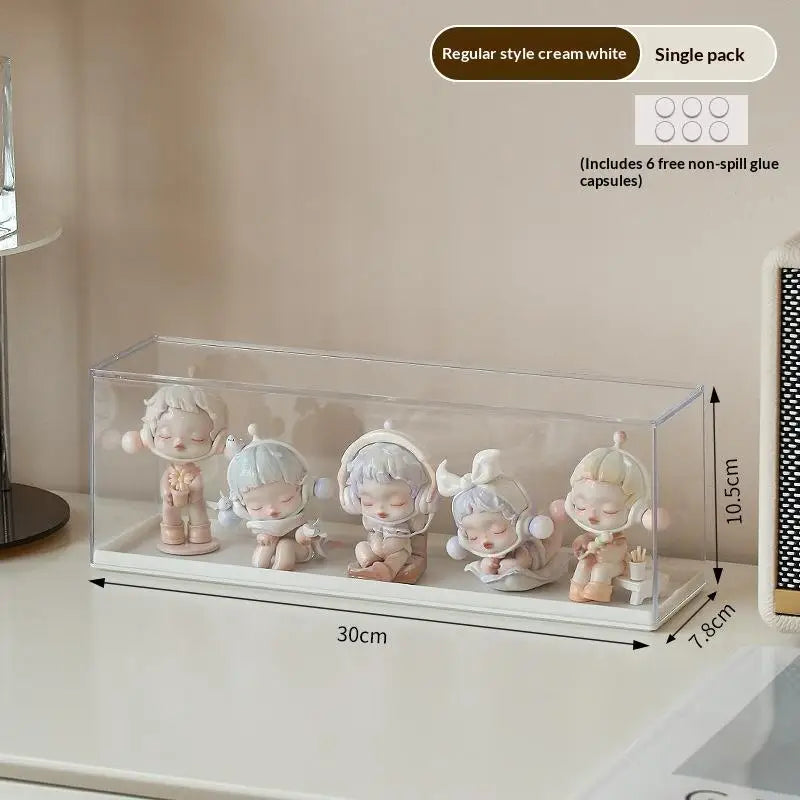Storage Box Stackable Dustproof Rack Acrylic Doll Collectible Display Qme C