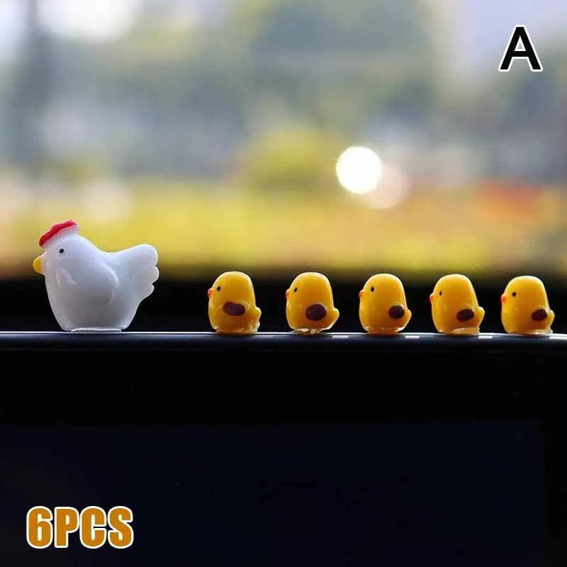 Cute Mini Chickens Car Dashboard Accessories Fun Chicks Rearview Qme A