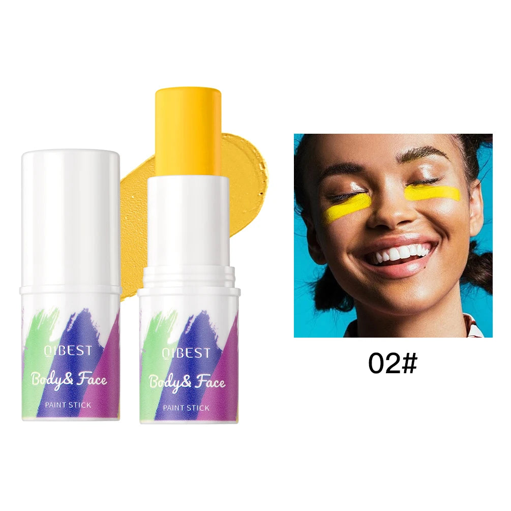 QIBEST Body Paint Stick Blendable Long-Lasting Colourful Eye Face Painting Sticks Pen Makeup Eyeliner Eyeshadow Cosmetics Qme 02