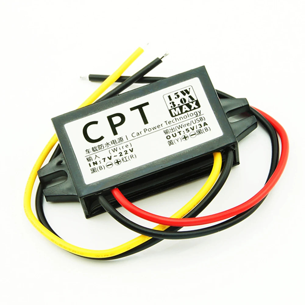 12V To 5V DC To DC Converter 3A 15W Direct Current Converter Car Voltage Reducer Regulator for Vehicle Car Truck Volt Qme