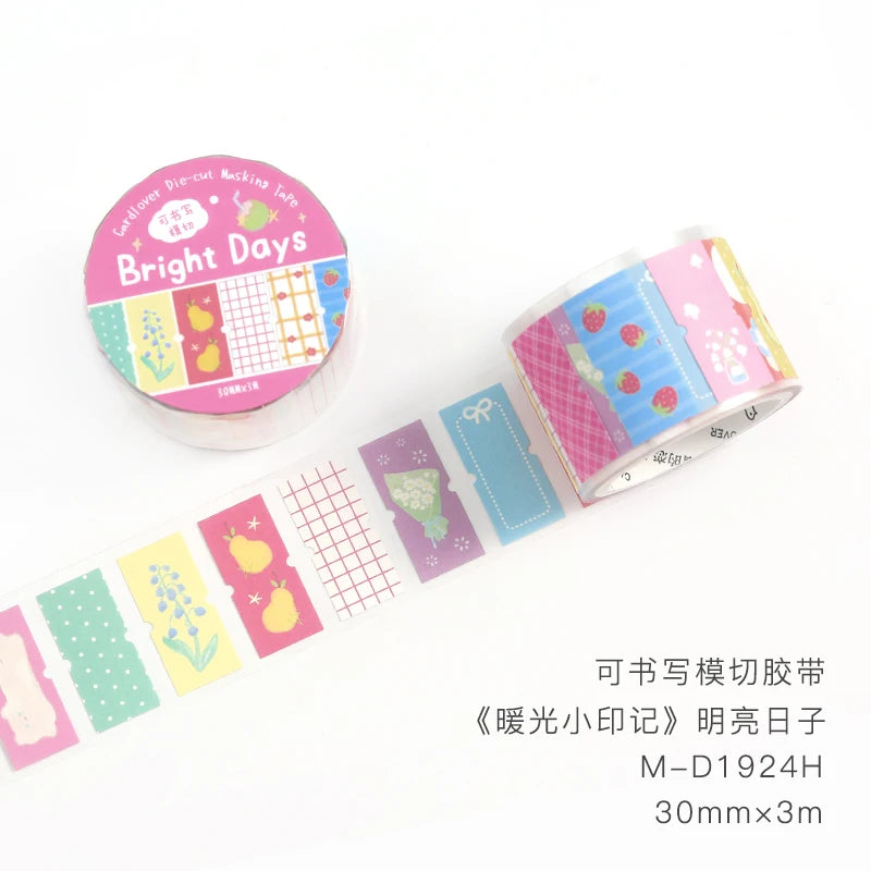 30mm X 3m Die-Cutting Tape Aesthetic Decorative Stickers Art Masking Tape for Journal Scrapbooking Handmade Label Qme C3 30mm X 3m