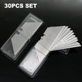 30 Pcs/Set Trapezoidal Blade Replacements Blade Carbon Steel Multifunction Engraving Craft Knives Blade Cutting Hand Tools Qme Silver