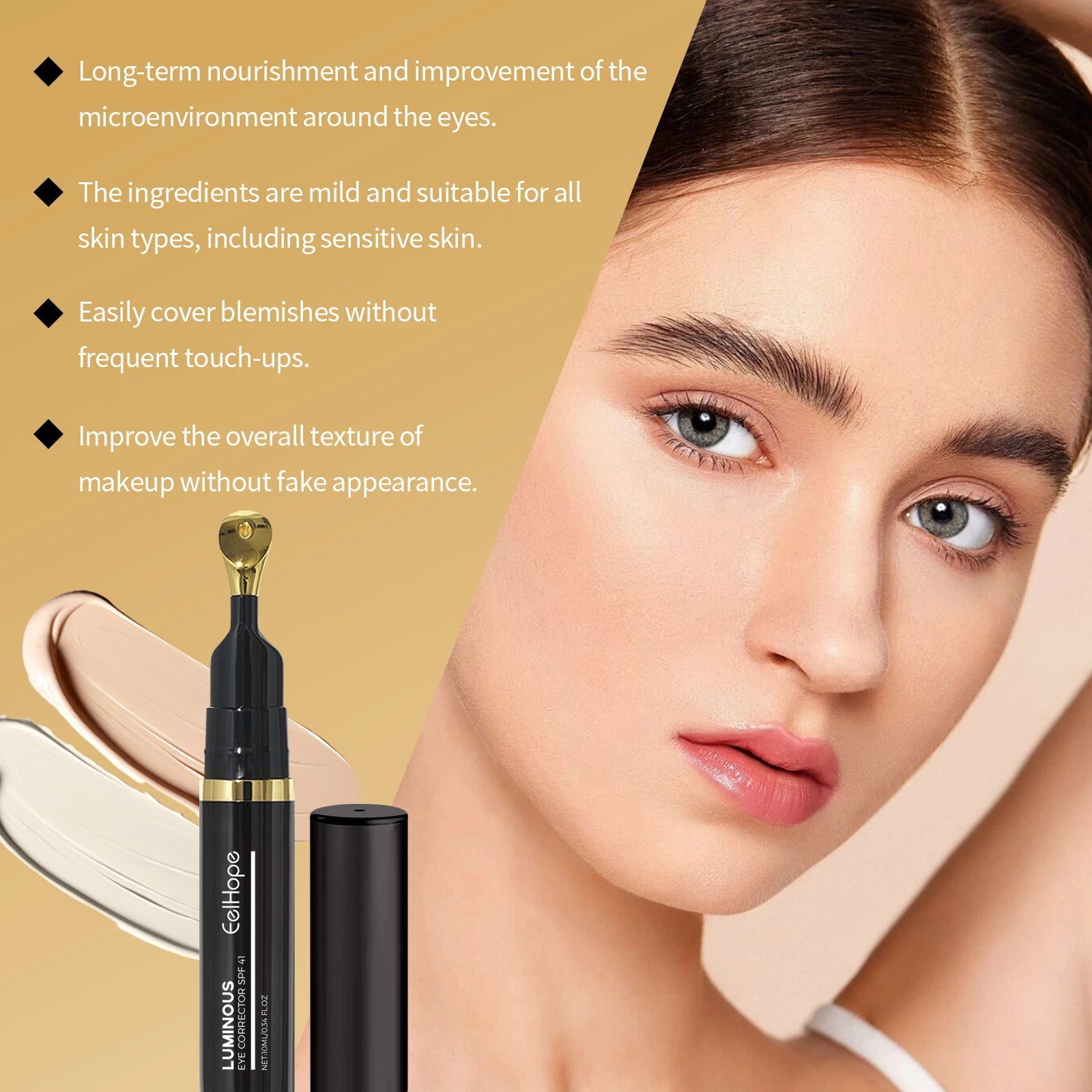 Dark Circles Concealer Stick Under Eye Cover Acne Pigmentation Blemishes Coverage Waterproof Lightweight Natural Daily Makeup Qme