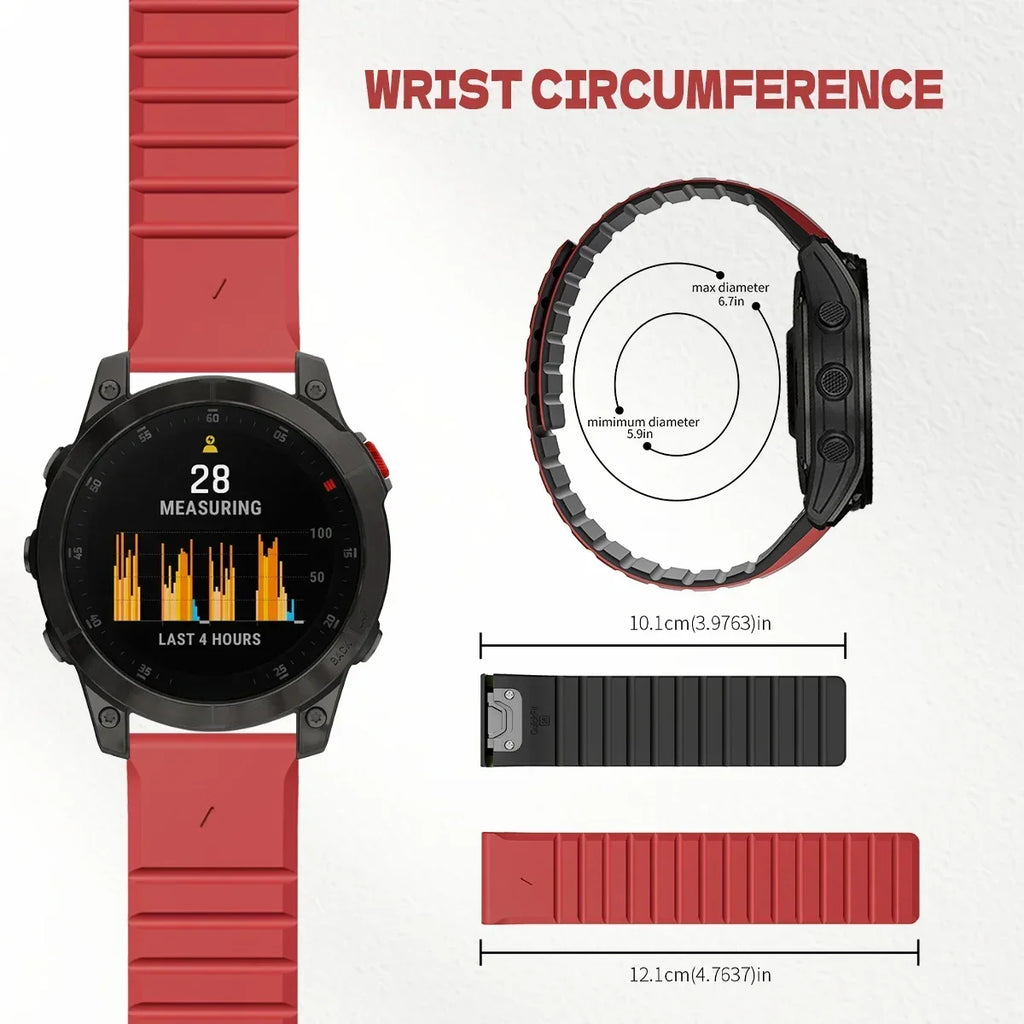 26/22mm Silicone Watch Band for Garmin Fenix 7 7X 6 6X Pro 5 5X Plus 3 HR Enduro Epix Gen 2 Smartwatch Magnetic Loop Wrist Strap Qme