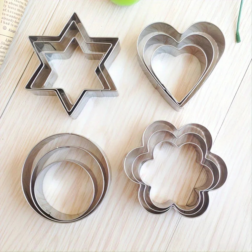Set Of 12 Stainless Steel Cookie Mold Cookie Cutter Qme