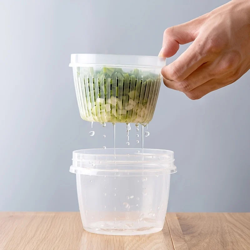1 scallion box, refrigerator preservation box, scallion, ginger, garlic drainage storage box, vegetable preservation box Qme