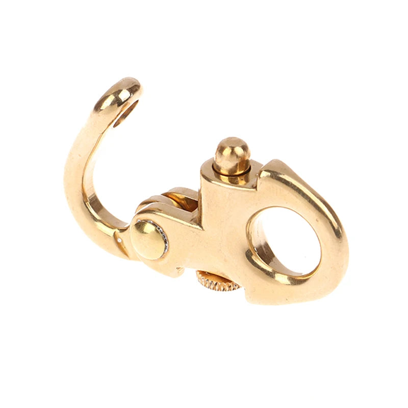 Brass Buckle Clasp Keychain Ring Push Carabiner Spring Clasps Hook Qme