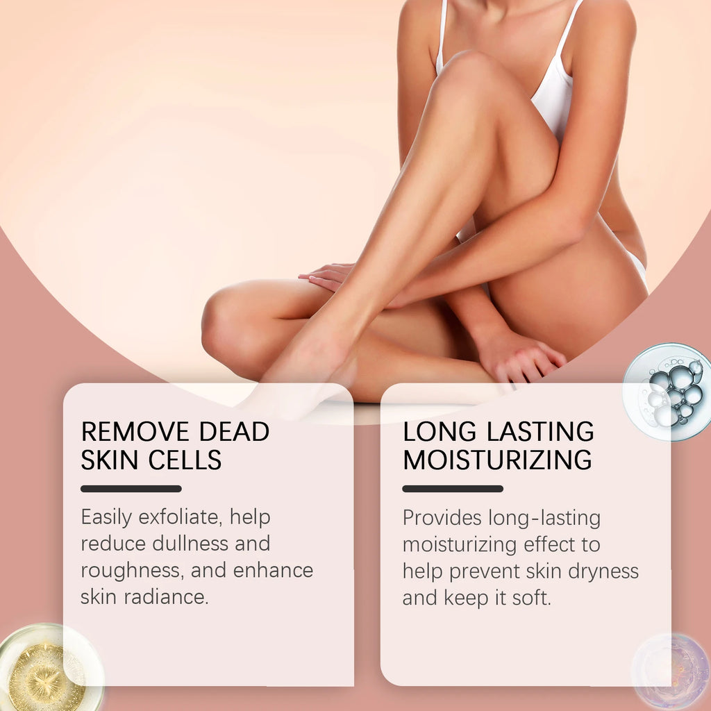 Honey Peach Softer Skin Body Scrub Gentle Exfoliating Cleanser Brightening Deep Cleaning Moisturizing Shiny Smooth Body Scrub Qme