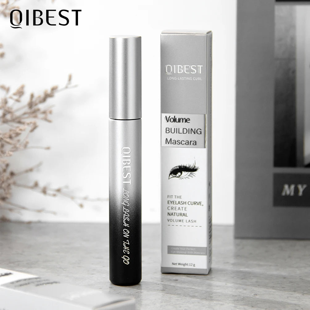 QIBEST New Silk Fiber Black Mascara Waterproof Long Lasting Extension Eyelashes Lengthening Curling Mascara Black Eyelash Makeup Qme Mascara2 China Mainland