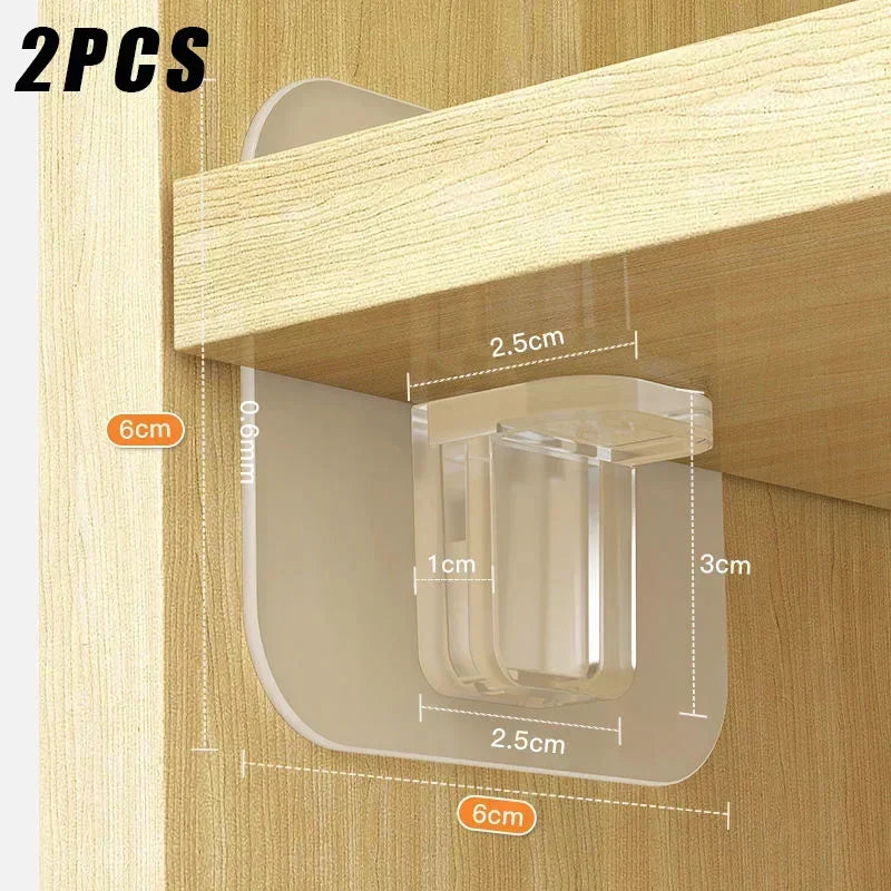 2/5pcs Wall Mount Adhesive Support Brackets Self Stick Nails For Kitchen Shelving Cabinet Home And Garden Storage Supplies Qme 2PCS1