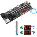009S PLUS 12X VER Graphics Card Extension Cable with Temperature Digital Display Dual 6PIN Qme 0.6m