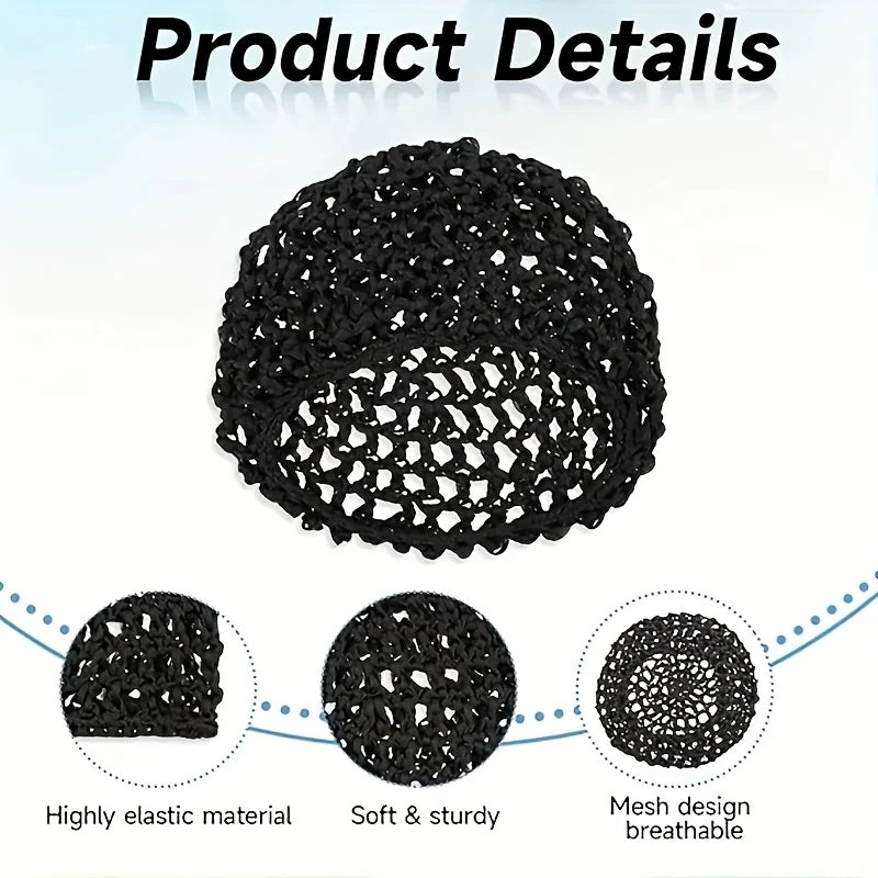 Crochet Hairnet Soft Reusable Mesh Cap Women Breathable Comfortable Qme