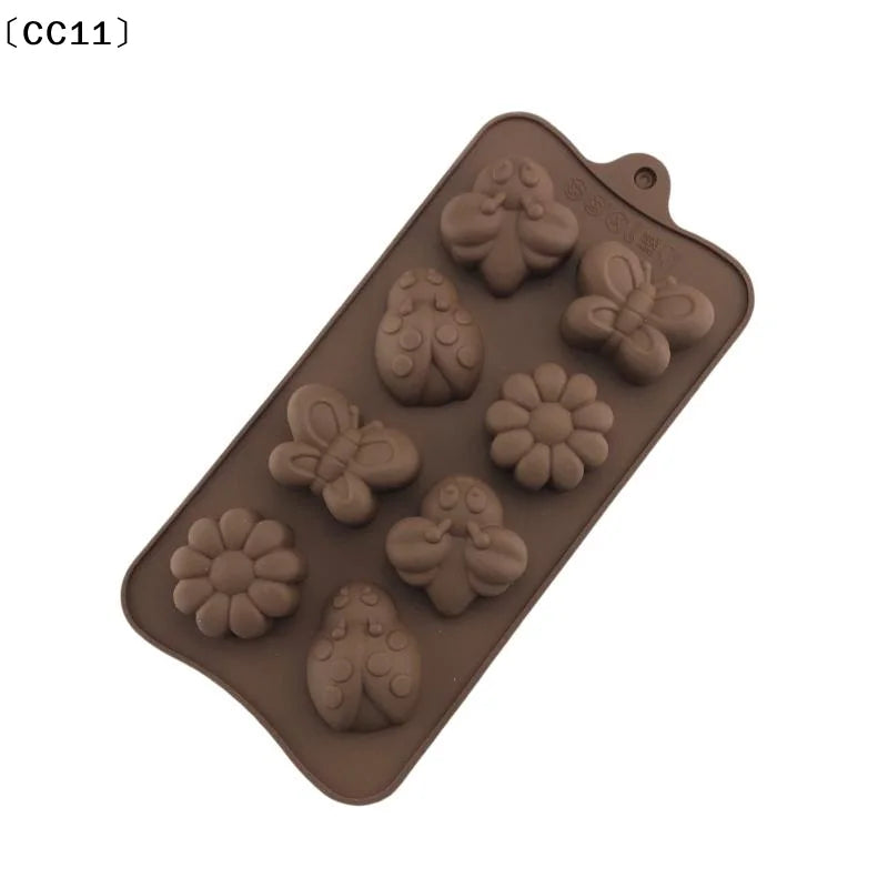 Silicone Chocolate Mold Non Stick Cute Flower Shapes Home Baking Qme