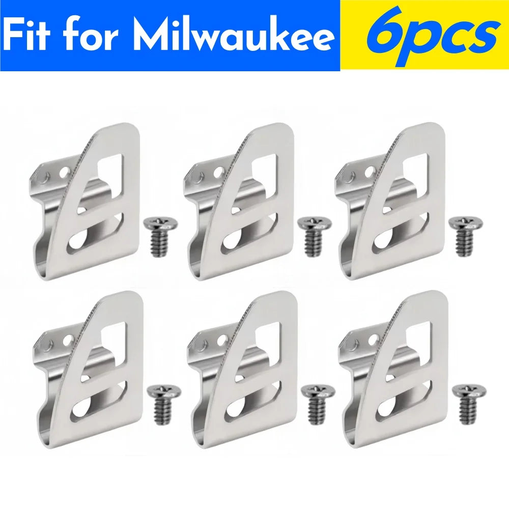 2-6PCS Electric Drill Belt Hook Cordless Drills Wrench Holder Clip Hooks Tool Fit for Dewalt/Makita/Milwaukee Impact Drills Tool Qme For Milwaukee 6pcs