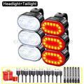 Bicycle Lights LED Bike Lamp USB Rechargeable Bicycle Front and Rear Light Front Lamp Taillight Cycling Lantern Bike Flashlight Qme 6PCS-Set
