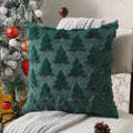 Christmas Pillow Covers 18x18inch Tree Throw Cases Soft Plush Winter Qme Green 450*450mm