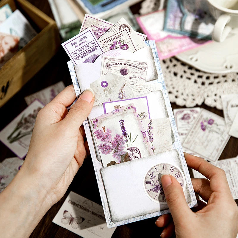 6 Styles 30 Sheets/pack Handbook Small Device Decoration Material Vintage Aesthetic Envelope Notebook DIY Collage Qme