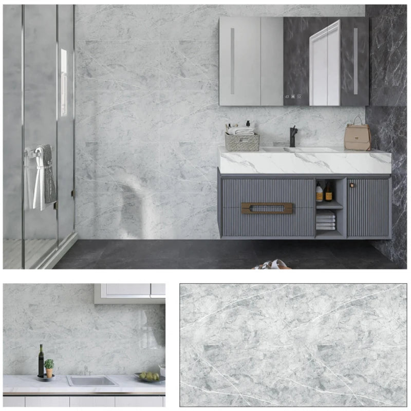 3D Wall Decoration 30*30cm Imitation Tile Wall Sticker Self-adhesive Bathroom Waterproof Moisture-proof Marble Kitchen Wallpaper Qme 3 30cmX30cm-10pcs