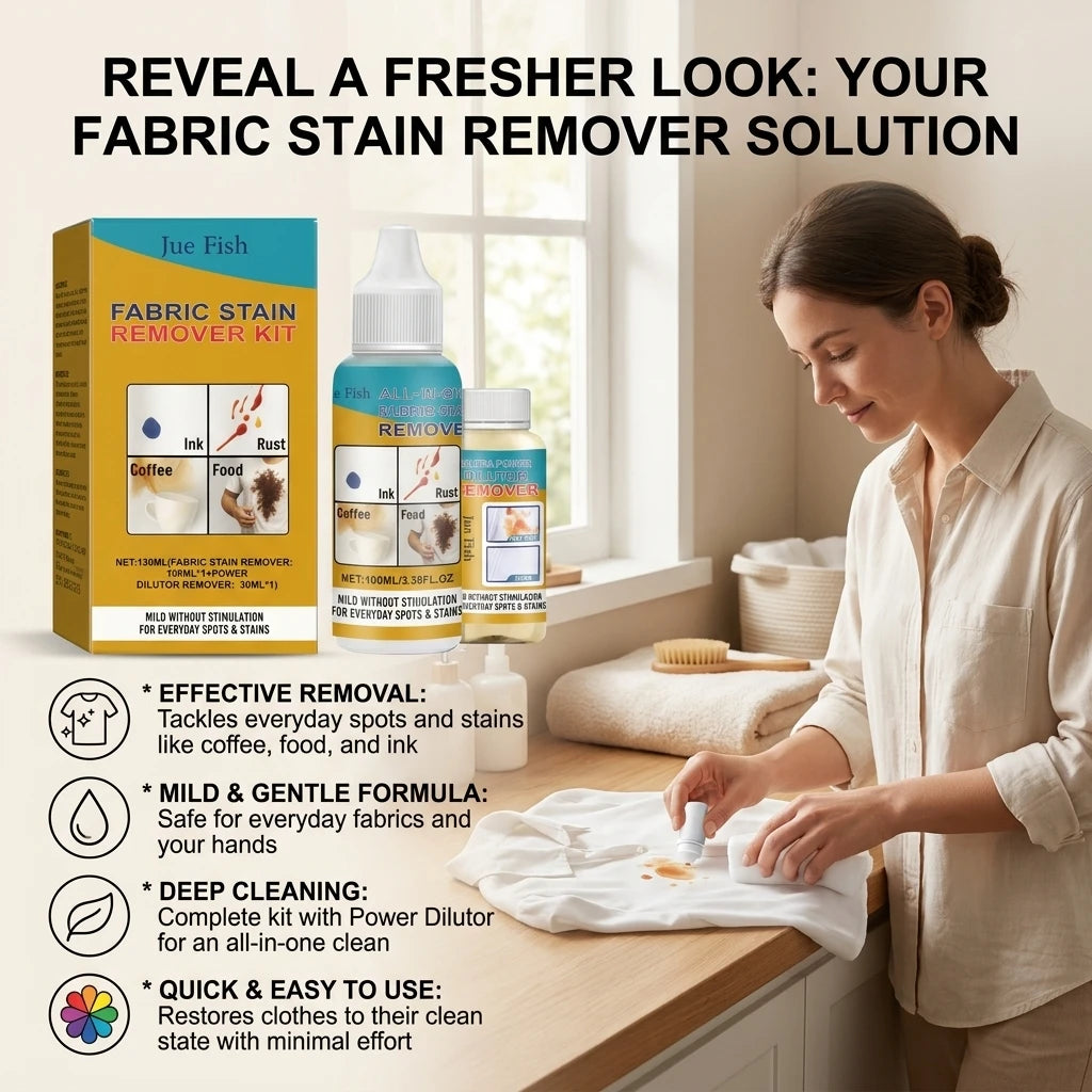 Fabric Stain Removing Kit Dissolves Stubborn Oil Stains Quick-Drying Long-Lasting Protection Gentle Formula Clothes Spot Cleaner Qme