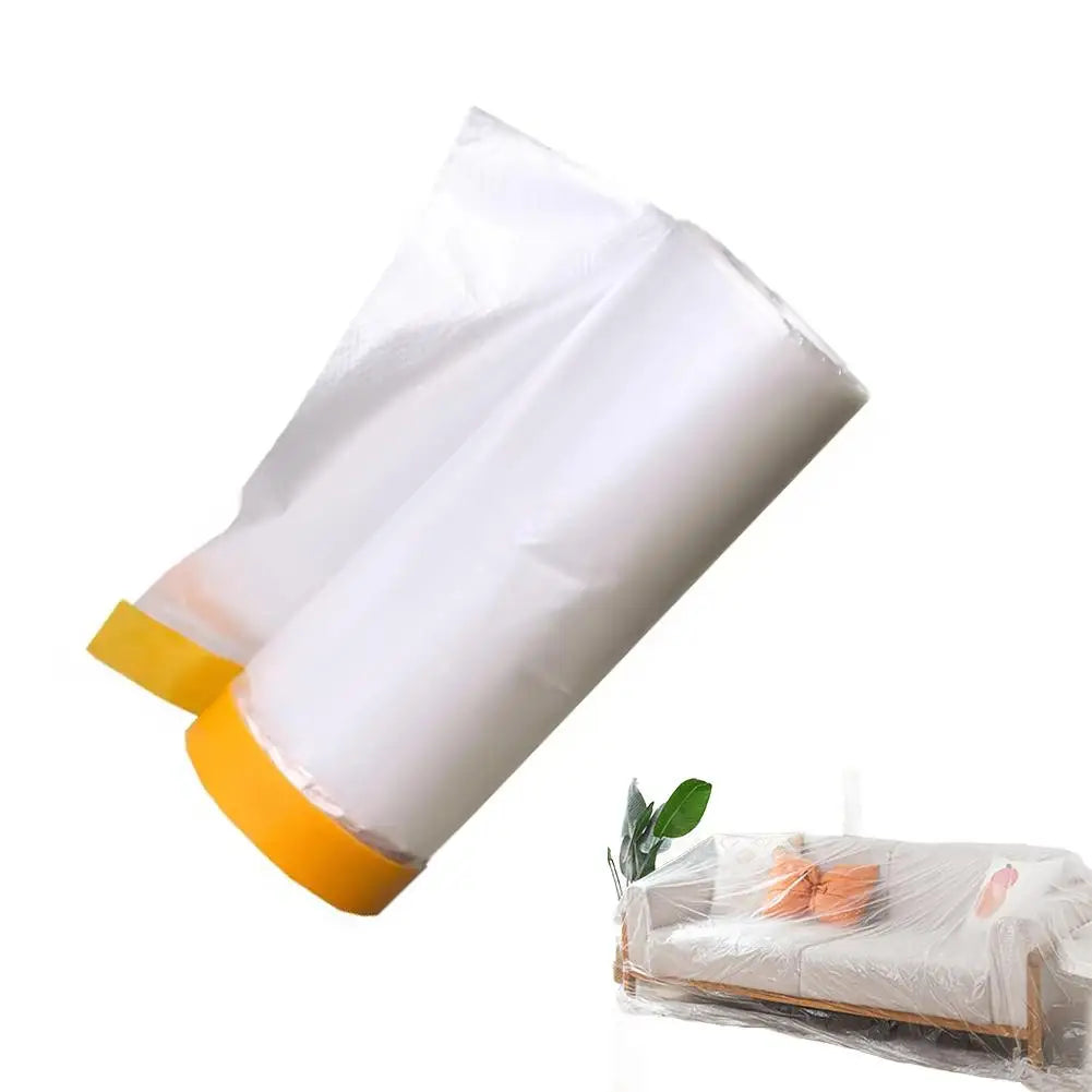 Plastic Pre-taped Masking Film Tape Car Body Furniture Floor Painting Qme 55cmx20m