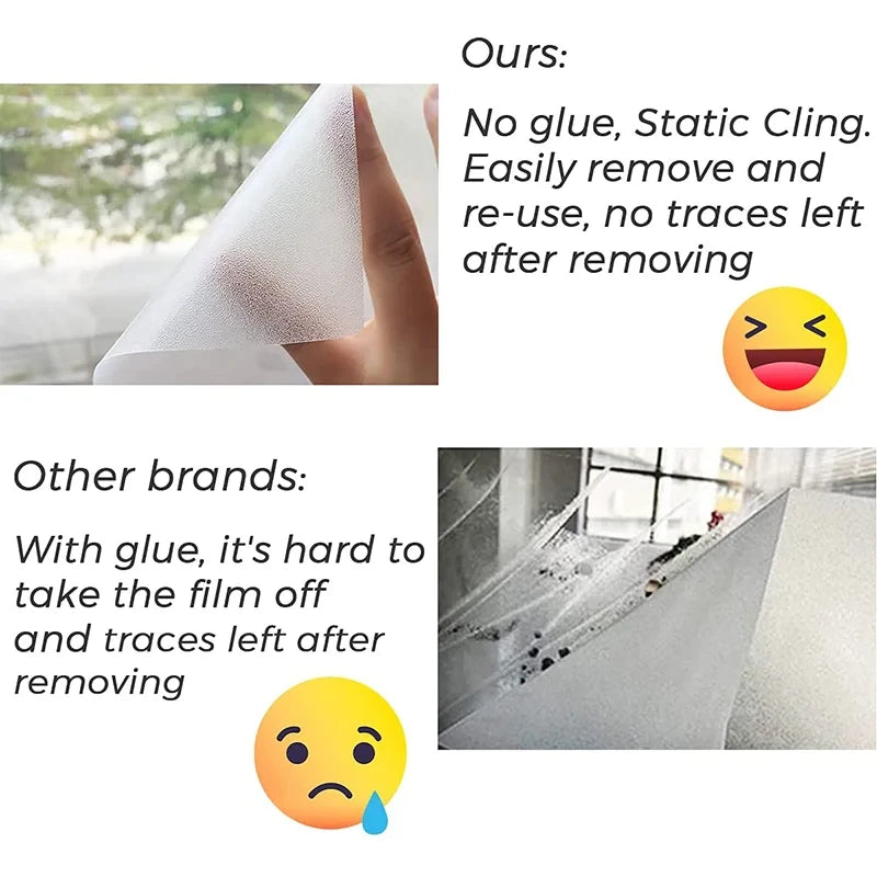 Frosted Static Cling Window Privacy Film No Glue Pure Matte Window Film For Office Bathroom Shower Door Screens Glass Stickers Qme