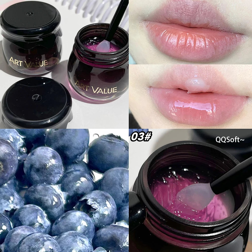 Lip Care Mask Sleeping Day And Night Moisturizing Fade Lip Lines Nourishing Lip Balm Hydrating Repair Anti-Chapped Lips Cosmetic Qme 03 Blueberry