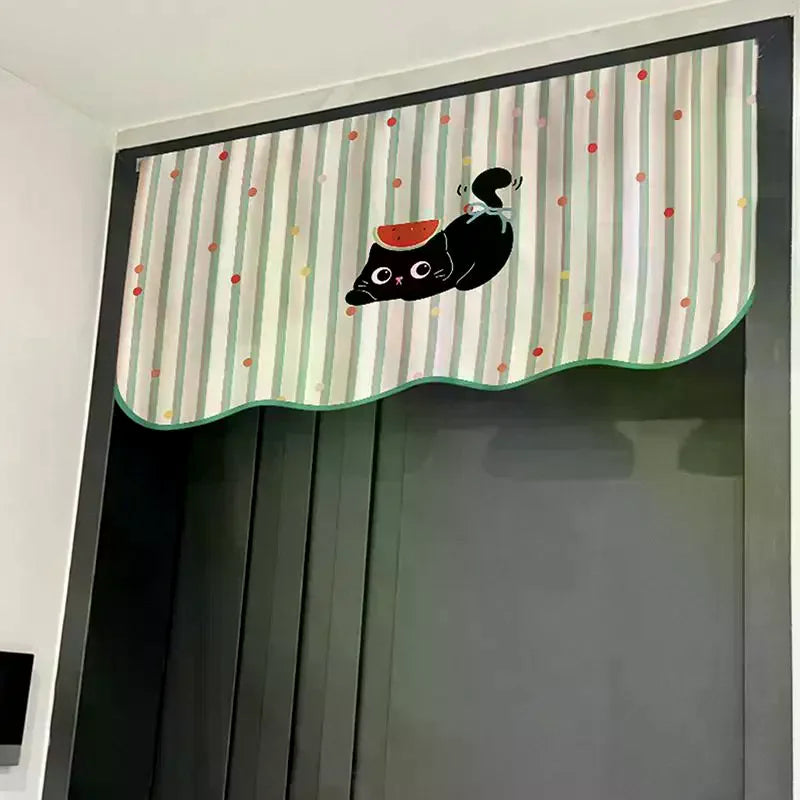 Self-Adhesive Animal Door Curtain Portable Easy No-Drill Multi-Room Use Door Curtain For Door, Window, Kitchen, Basement Qme
