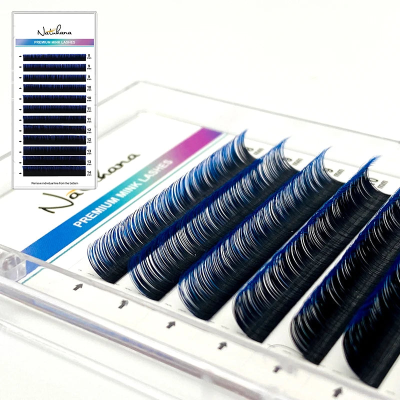 NATUHANA Dark Colored Eyelashes Extension Individual Natural False Qme