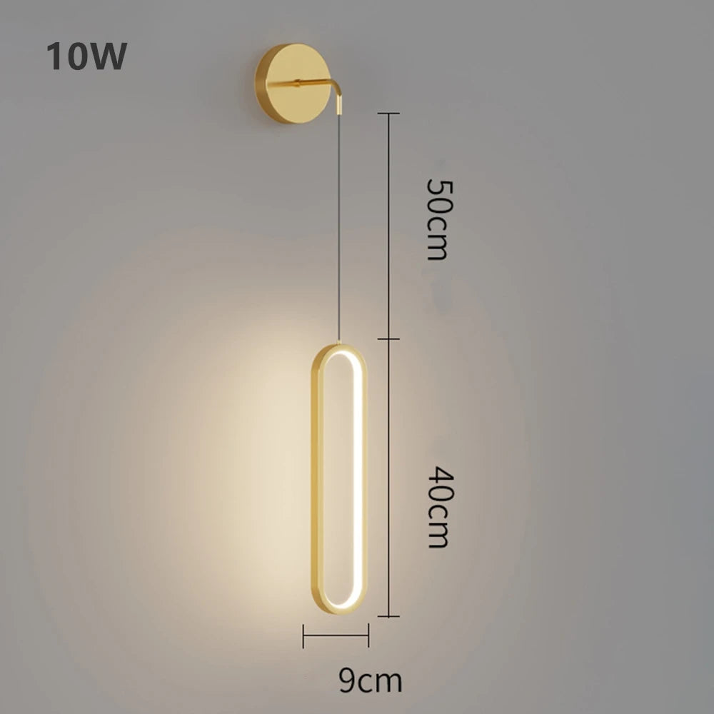 Modern LED Wall Lamp For Living Dining Room Bedroom Bedside TV Background Aisle Home Decoration Lighting Fixture Lustre Qme Gold LED 3 Color
