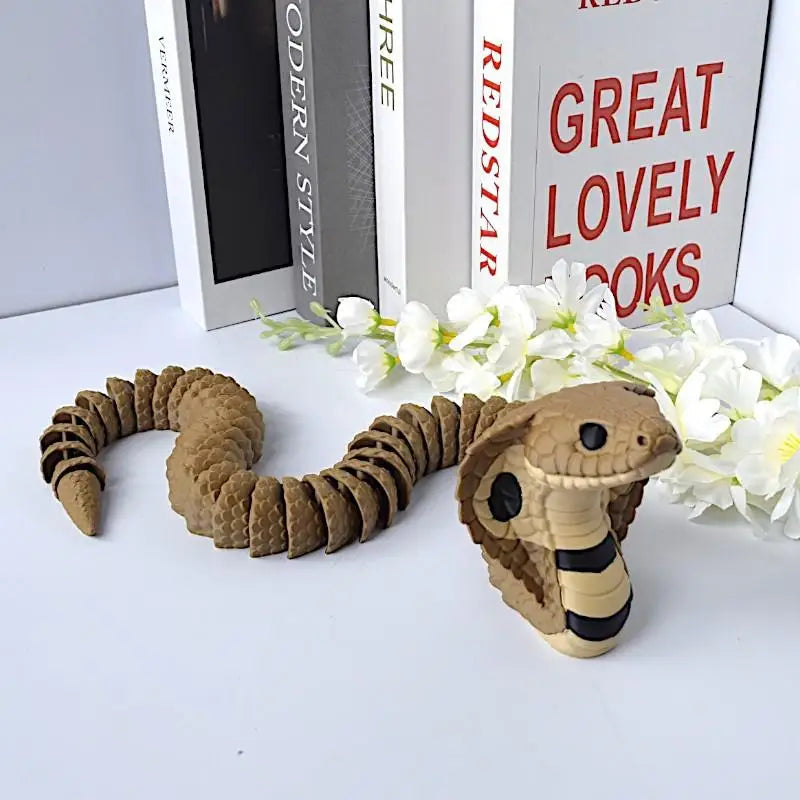 3D Printed King Cobra Statue Realistic Modeling Realistic Modeling Snake Ornaments Tabletop Display. Qme